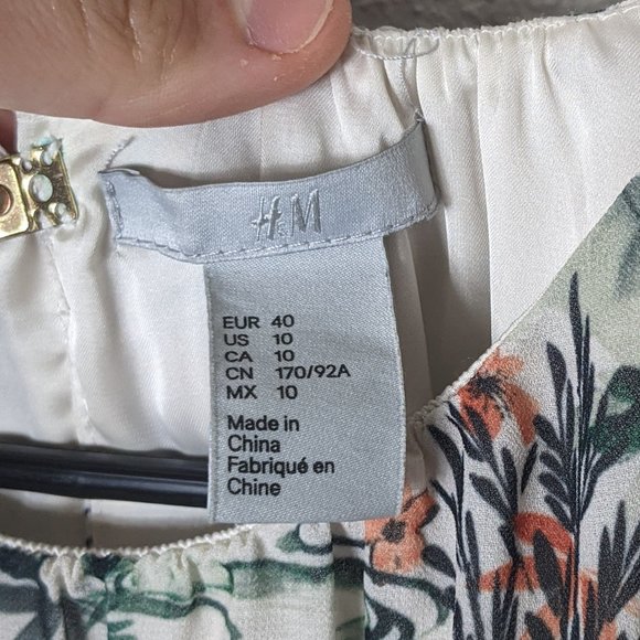 H&M Sleeveless Bird Open Back Dress Sz 10 - Picture 4 of 11